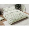 Krepové povlečení FLORAL CREAM světle zelené s květinovým vzorem