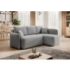 Rohová sedací souprava HADSON světle šedá s pohodlným polstrováním