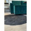Runder Juteteppich MAYA 100 cm, schwarz