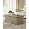 Úložný taburet OTTOMAN 110 cm – stylový světle hnědý taburet s vysokou nosností 300 kg.