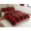 Elegantní povlečení mikroplyš ALBURY červené v kostkovaném vzoru