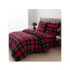 Kvalitní mikroplyšové povlečení ALBURY červené s kostkovaným vzorem