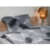 Elegantní povlečení VELSOFT z mikroplyše v šedé barvě s peříčky