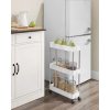 Regál MOBIX se 3 košíky, bílý design, snadno přemístitelný díky kolečkům