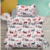 Bavlněné povlečení MERRY CHRISTMAS DEER bílé s motivem jelenů pro vánoční atmosféru.