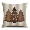 Vánoční povlak na polštář WOODEN TREES 45x45 cm, béžová elegance