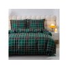Kvalitní flanelové povlečení KOSTKA zelené pro útulnou ložnici
