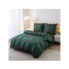Flanelové povlečení KOSTKA zelené s moderním vzorem do ložnice