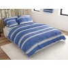 Povlečení z Renforcé bavlny BLUE LINE modré s pruhovaným vzorem