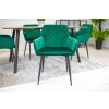 Stylová jídelní židle NOLA v zeleném sametu pro elegantní interiéry