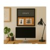 Pinnwand HOME OFFICE aus Kork mit Buchstaben 40x40 cm, schwarz