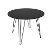 Elegantní černý jídelní stůl HARRY 100x100 s tenkými kovovými nohami pro moderní vzhled