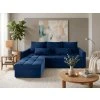 Dunkelblaues ausziehbares Ecksofa ZENOVA 220 x 140 cm, beidseitig