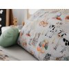 Veselé povlečení HAPPY FARM bílé – bavlna do postýlky