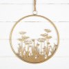 Designová nástěnná dekorace FLOWERS RING Ø 41 cm – elegantní kovový doplněk