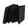 Schwarzer faltbarer Hocker CUBEXO VELVET M