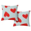 Povlaky na polštář WARM HEART 45x45 cm světle modré srdce