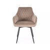 Designová jídelní židle MARLO VELVET – sametový potah v béžové barvě