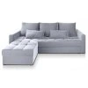 Hellgraues ausziehbares Ecksofa ZENOVA 220 x 140 cm, beidseitig  PAROS 05