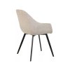 VINTO BREGO světle béžová – moderní jídelní židle s kovovými nohami