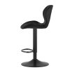 Schwarzer Barhocker WEST VELVET mit schwarzem Bein