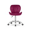 Stylové otočné křeslo AVOLA VELVET vínové s kolečky