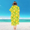 LEMONS set na pláž – zelená osuška a pončo pro děti i dospělé