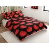 Černé povlečení VALENTINE s červenými srdci – polybavlna na dvě postele