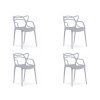 Set mit 4 hellgrauen Kunststoffstühlen KATO