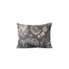 Povlak na polštář FILTO šedý z mikrovlákna s bílým květinovým vzorem