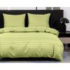 Hotelové mikrovláknové povlečení JASMINE pistáciové s proužkem 2 cm