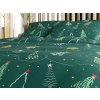 Povlečení CHRISTMAS DRIFT – zelené mikrovlákno s vánočním vzorem stromků