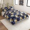 Moderní povlečení FLOWERISH tmavě modré z jemného mikrovlákna