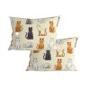 Bavlněné povlaky na polštář COLORED CATS BLEND – sada 2 ks, 50x70 cm, barevné kočky