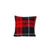 Mikroplyšový povlak ALBURY 45x45 cm červený s kostkovaným vzorem