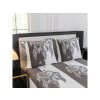 Mikroplüsch-Bettwäsche TIRSO grau-weiß