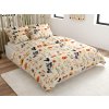 Elegantní povlečení mikroplyš PAPAVA krémové s květinovým motivem