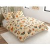 Mikroplyšové povlečení AUTUMNA krémové s podzimním motivem
