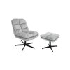Relaxační křeslo KATANIA světle šedé s podnožkou a otočnou funkcí