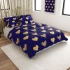 Tmavě modré povlečení GOLBINO z mikrovlákna – výrazný romantický motiv