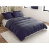 Hotelové povlečení JASMINE PURE tmavě modré z mikrovlákna s proužkem
