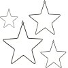 Závěsná dekorace BLACK STARS – sada 4 kovových hvězd