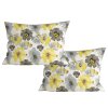 Dekorační povlaky FEONELLE žluto-šedé 50x70 cm sada 2 ks z mikrovlákna