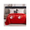 Červený přehoz na postel WHITE SNOWMAN s dekorem sněhuláků