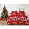 Vánoční povlečení z mikrovlákna BELLMERRY červené se Santou a rolničkami