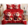 Povlečení z mikrovlákna JOLLYPOP červené s veselým vánočním motivem