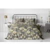 Flanelové povlečení LUXFLOWER šedé s květinovým vzorem