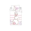 Bavlněné povlečení do postýlky BUNNY SWEET bílé s králíčkem