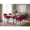 Dunkelrosa Esszimmerstuhl LOREN VELVET mit schwarzen Beinen
