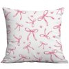 Bílý povlak na polštář PINKABELLE 45x45 cm s růžovými mašlemi